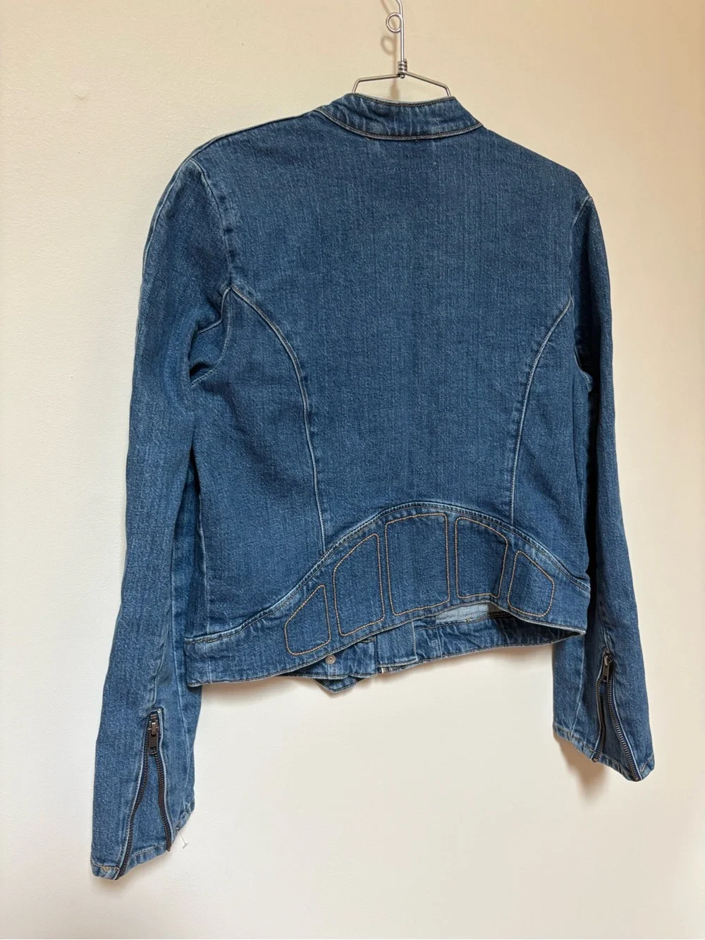 NWOT Free People We The Free Fast Lane Denim Moto Jacket Size Small